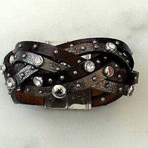Brighton Thea Harlow Woven Leather Bracelet